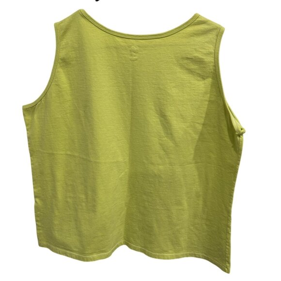 Just My Size Womens Plus Size Bright Yellow Green Sleeveless Top Sz 18W - Picture 2 of 10